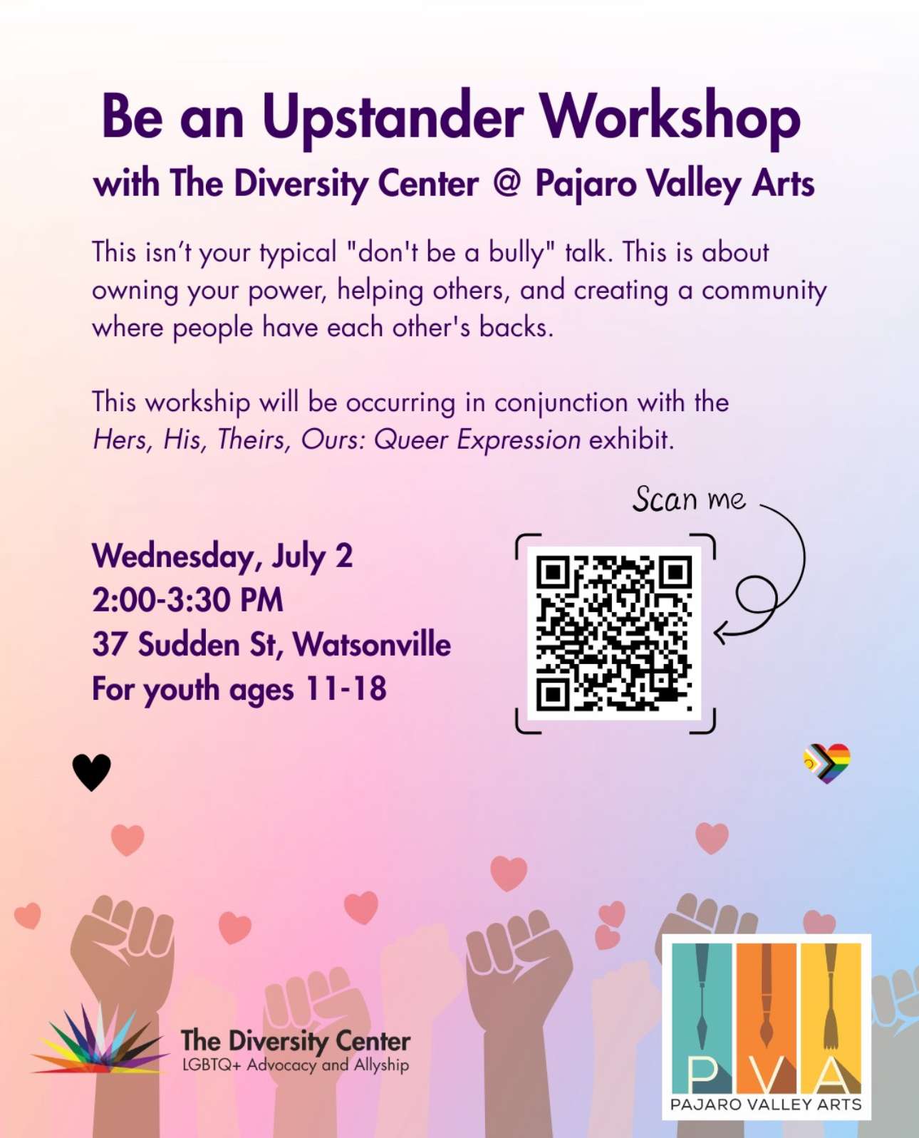 Be An Upstander: Anti-Bullying Workshop (Ages 11-18)